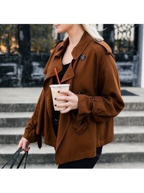 Zara Chocolate Brown Short Trench Coat